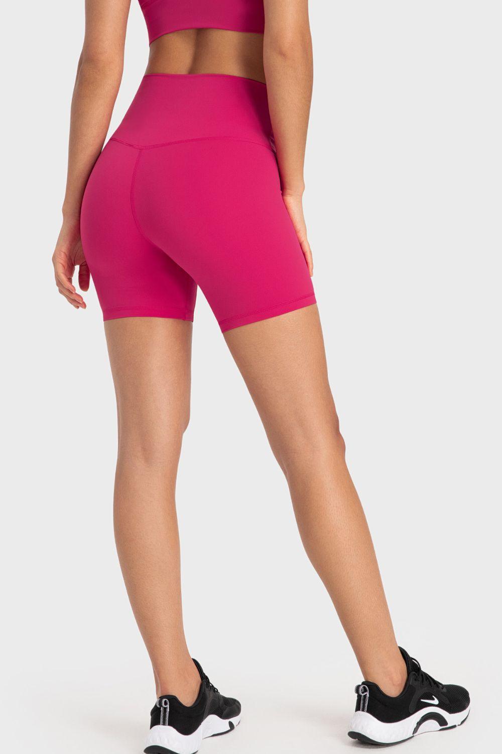 Sleek Wide Waistband Spandex Biker Shorts - MXSTUDIO.COM