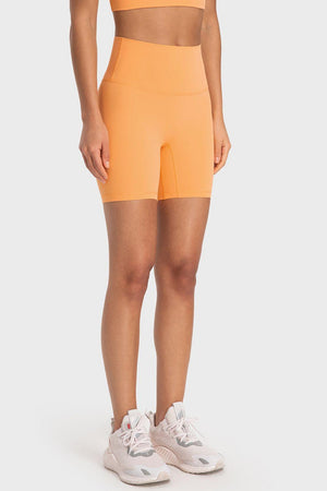 Sleek Wide Waistband Spandex Biker Shorts - MXSTUDIO.COM