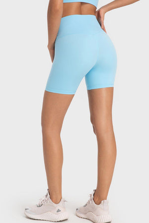 Sleek Wide Waistband Spandex Biker Shorts - MXSTUDIO.COM