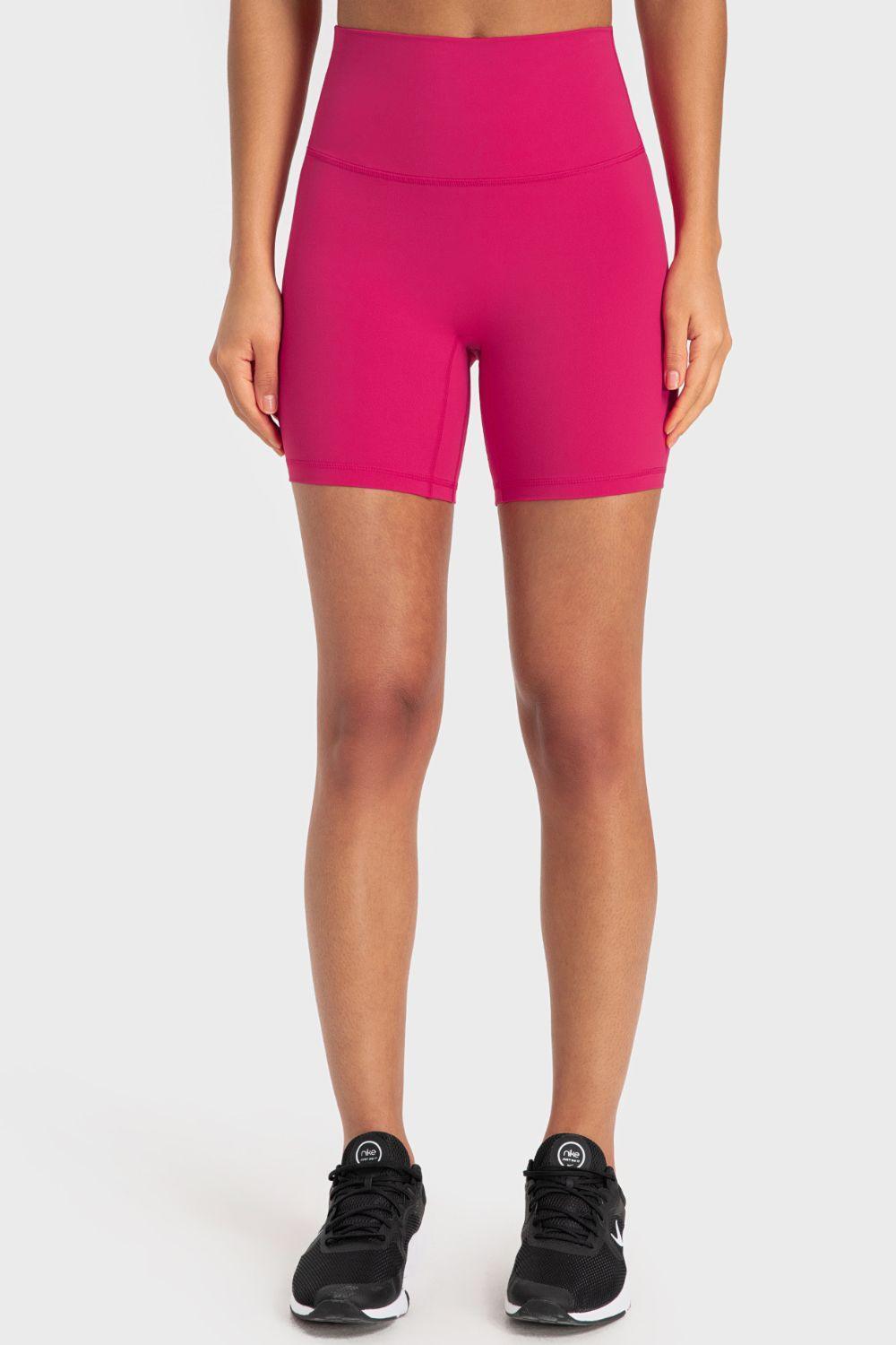 Sleek Wide Waistband Spandex Biker Shorts - MXSTUDIO.COM