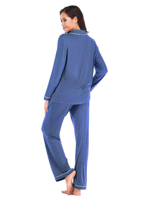 Sleep Well Long Sleeve Top and Pants Loungewear Set - MXSTUDIO.COM