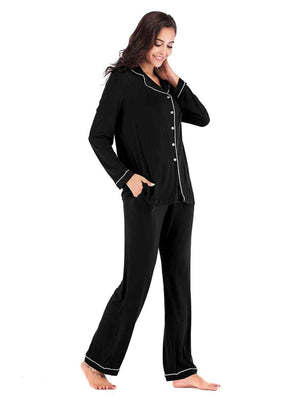Sleep Well Long Sleeve Top and Pants Loungewear Set - MXSTUDIO.COM