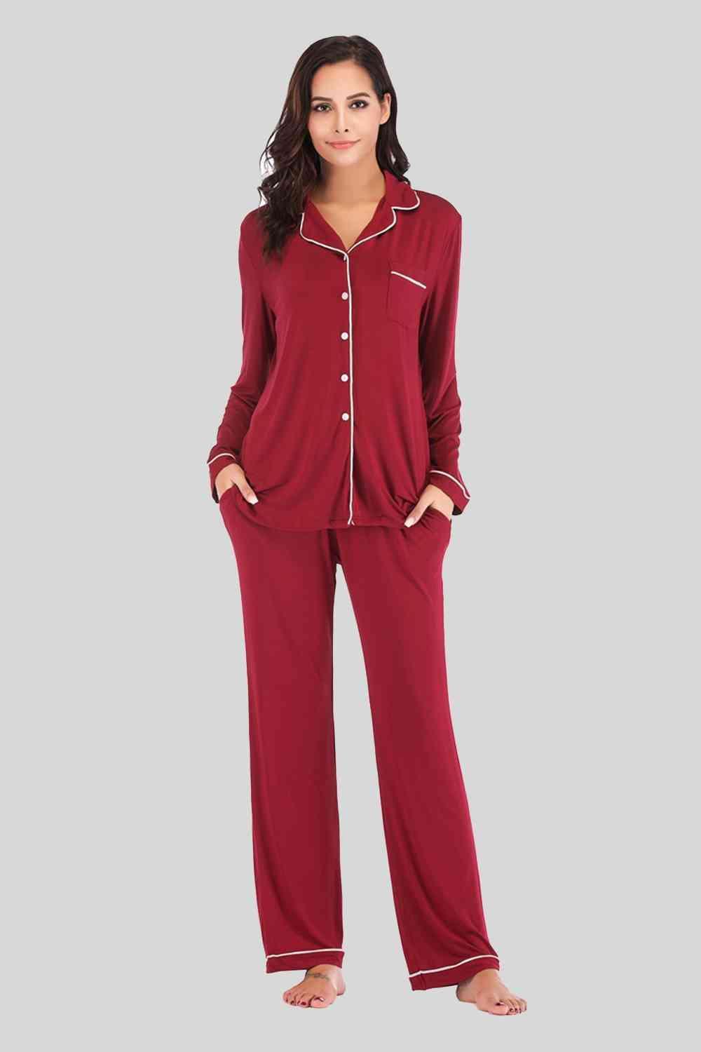 Sleep Well Long Sleeve Top and Pants Loungewear Set - MXSTUDIO.COM