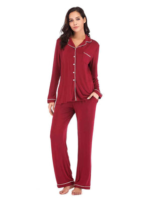 Sleep Well Long Sleeve Top and Pants Loungewear Set - MXSTUDIO.COM