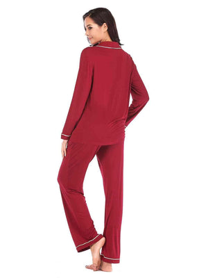 Sleep Well Long Sleeve Top and Pants Loungewear Set - MXSTUDIO.COM