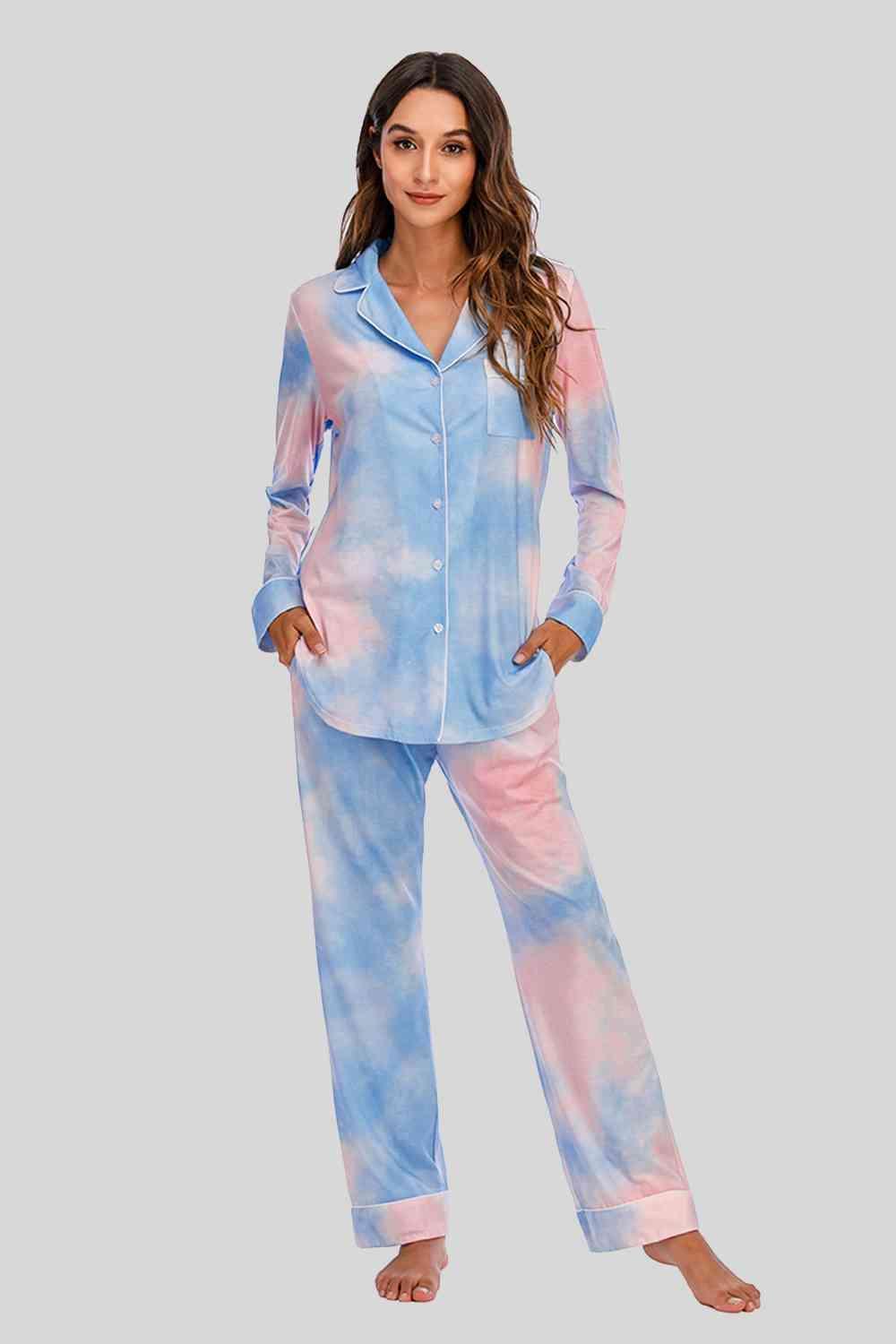 Sleep Well Long Sleeve Top and Pants Loungewear Set - MXSTUDIO.COM