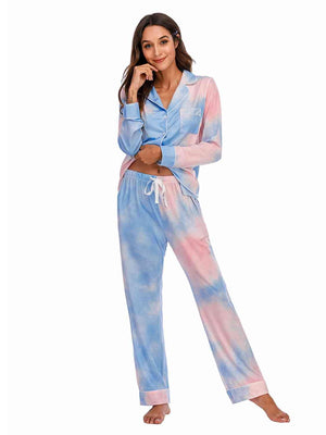 Sleep Well Long Sleeve Top and Pants Loungewear Set - MXSTUDIO.COM