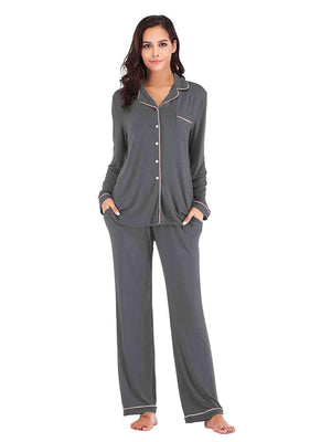 Sleep Well Long Sleeve Top and Pants Loungewear Set - MXSTUDIO.COM