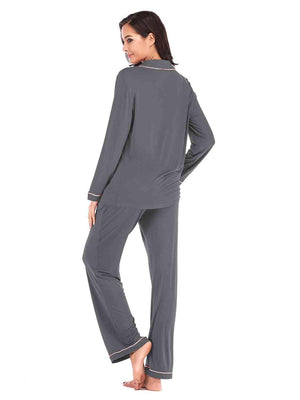 Sleep Well Long Sleeve Top and Pants Loungewear Set - MXSTUDIO.COM
