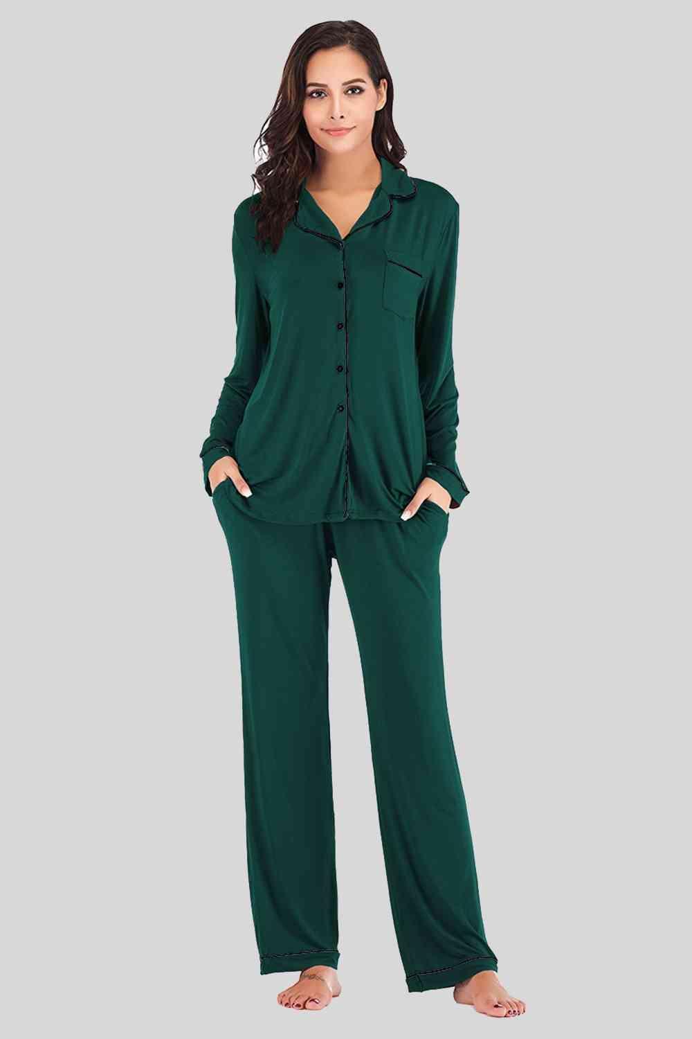 Sleep Well Long Sleeve Top and Pants Loungewear Set - MXSTUDIO.COM