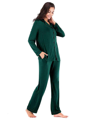 Sleep Well Long Sleeve Top and Pants Loungewear Set - MXSTUDIO.COM