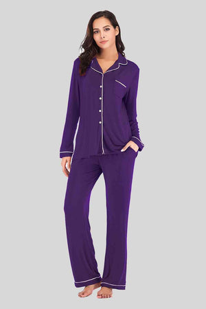 Sleep Well Long Sleeve Top and Pants Loungewear Set - MXSTUDIO.COM