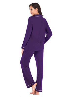 Sleep Well Long Sleeve Top and Pants Loungewear Set - MXSTUDIO.COM