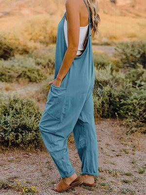 Slightly Stretch V-Neck Tapered Overalls - MXSTUDIO.COM
