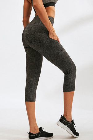 Slim Fit High Waisted Capri Leggings - MXSTUDIO.COM