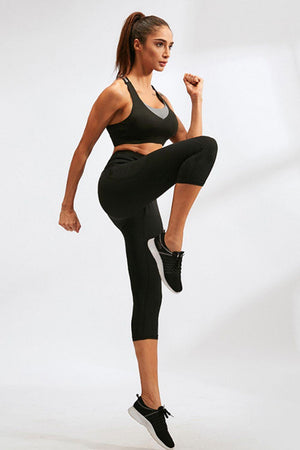 Slim Fit High Waisted Capri Leggings - MXSTUDIO.COM