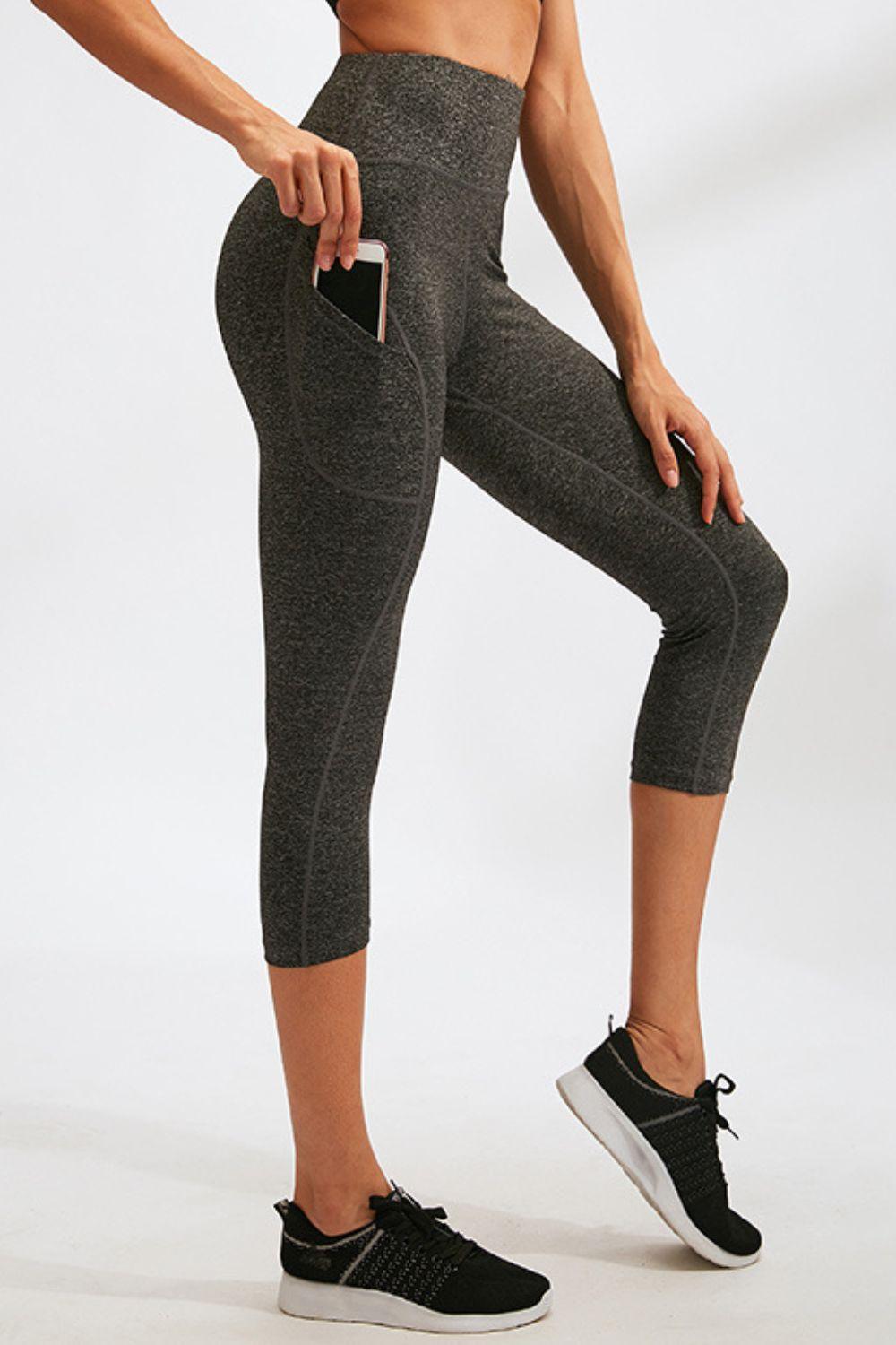 Slim Fit High Waisted Capri Leggings - MXSTUDIO.COM