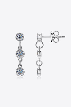 Snazzy 925 Sterling Silver Moissanite Drop Earrings - MXSTUDIO.COM