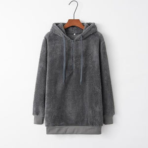 a hooded sweatshirt with a hoodie on a hanger