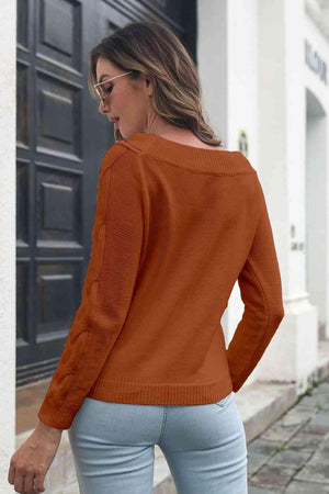 Snuggly Chic Boat Neck Knit Sweater - MXSTUDIO.COM
