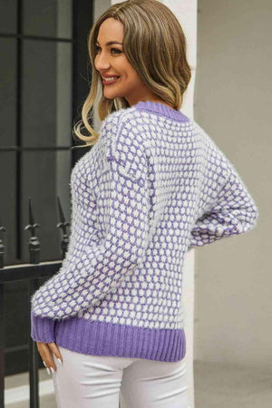Snuggly Chic Crew Neck Long Sleeve Sweater - MXSTUDIO.COM