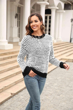 Snuggly Chic Crew Neck Long Sleeve Sweater - MXSTUDIO.COM