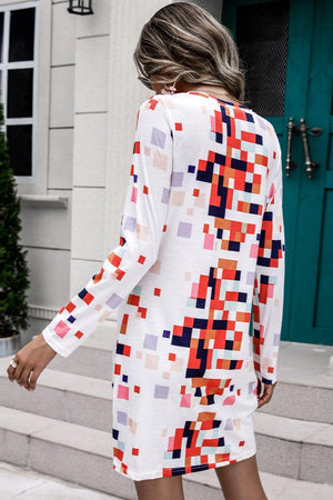 Sociable Twisted V Neck Long Sleeve Mini Dress - MXSTUDIO.COM