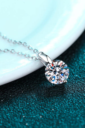 Solitaire 2 Carat Moissanite Pendant Necklace - MXSTUDIO.COM