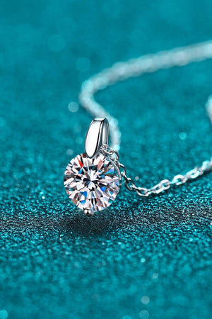Solitaire 2 Carat Moissanite Pendant Necklace - MXSTUDIO.COM
