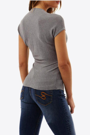 Something Else Ribbed Surplice Top - MXSTUDIO.COM