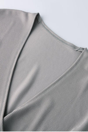 Something Else Ribbed Surplice Top - MXSTUDIO.COM