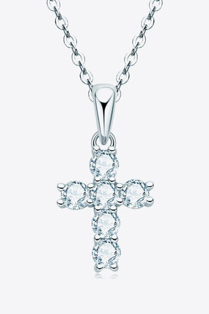 Sparkling Allure Moissanite Cross Pendant Necklace - MXSTUDIO.COM
