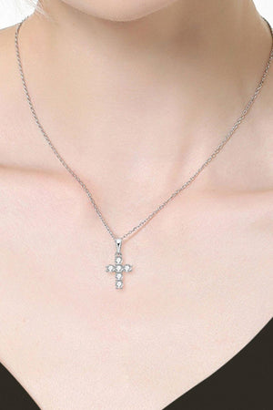 Sparkling Allure Moissanite Cross Pendant Necklace - MXSTUDIO.COM
