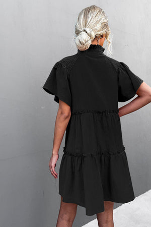 Splendid Frill Puff Sleeve Dress - MXSTUDIO.COM