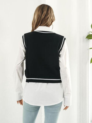 Spooky Layer Skull Sweater Vest-MXSTUDIO.COM