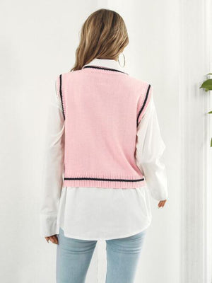 Spooky Layer Skull Sweater Vest-MXSTUDIO.COM