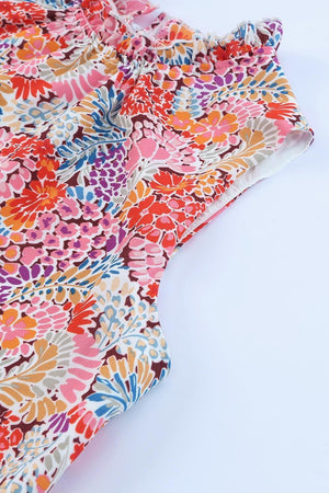 Spring Babe Floral Mock Neck Tank - MXSTUDIO.COM