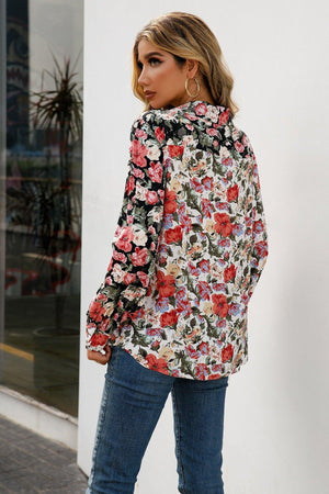 Spring Is Here Buttoned Floral Long Sleeve Shirt - MXSTUDIO.COM