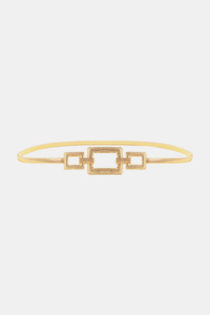 Square Shape Women's Zinc Alloy Buckle Iron Belt - MXSTUDIO.COM