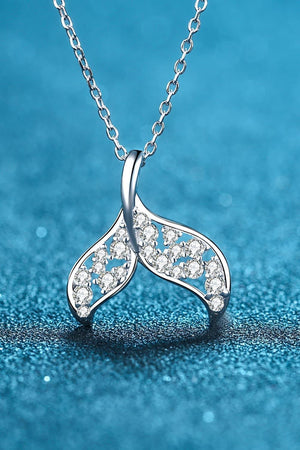 Stay Close Fishtail Pendant Moissanite Necklace Womens - MXSTUDIO.COM