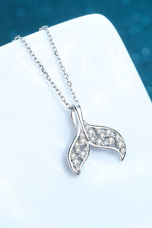 Stay Close Fishtail Pendant Moissanite Necklace Womens - MXSTUDIO.COM