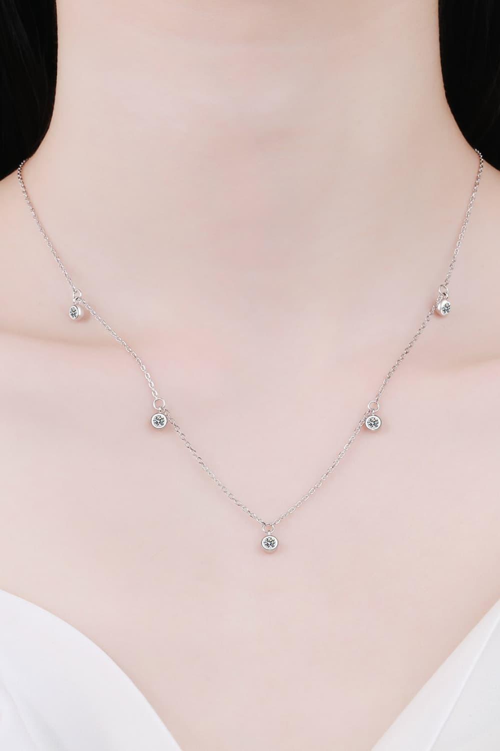 Stay Connected Sterling Silver Moissanite Necklace - MXSTUDIO.COM
