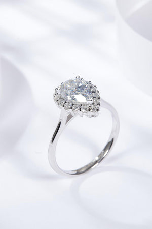 Stay Shiny 1.5 Carat Teardrop Moissanite Ring - MXSTUDIO.COM