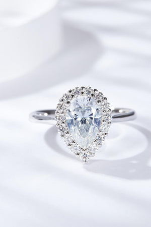 Stay Shiny 1.5 Carat Teardrop Moissanite Ring - MXSTUDIO.COM