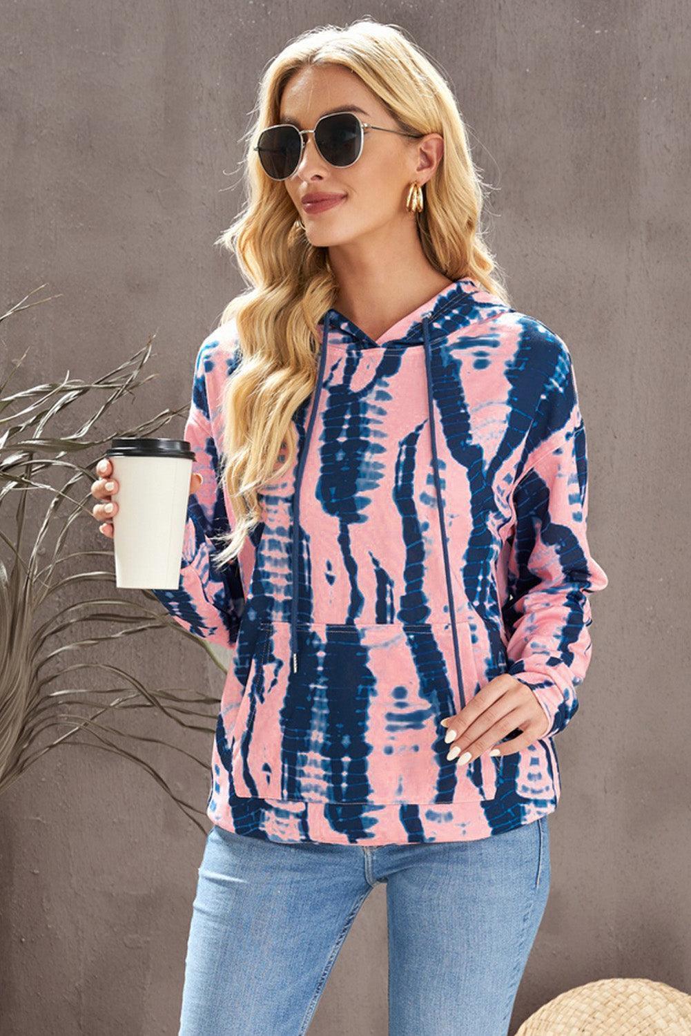 Stay Youthful Long Sleeve Tie-Dye Hoodie - MXSTUDIO.COM