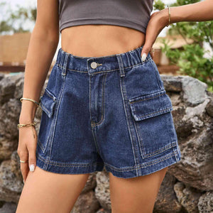 Street Chic High Waist Cargo Denim Shorts - MXSTUDIO.COM