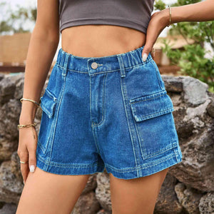 Street Chic High Waist Cargo Denim Shorts - MXSTUDIO.COM