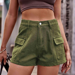 Street Chic High Waist Cargo Denim Shorts - MXSTUDIO.COM