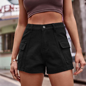 Street Chic High Waist Cargo Denim Shorts - MXSTUDIO.COM