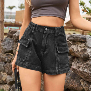 Street Chic High Waist Cargo Denim Shorts - MXSTUDIO.COM